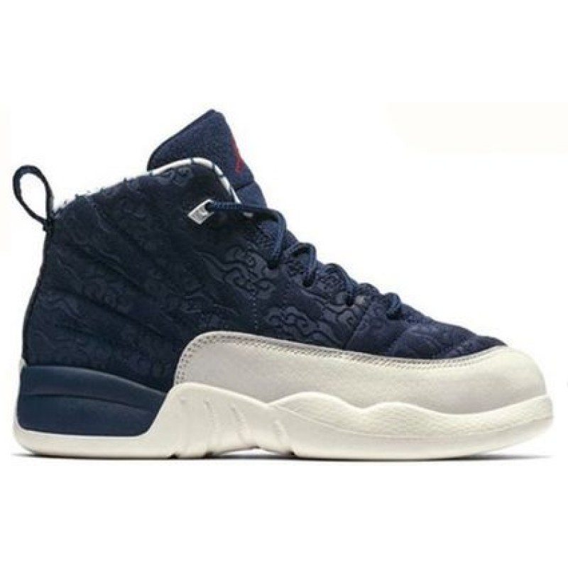 Air Jordan 12 Retro PS 'International Flight' College Navy/Sail-University Red BV8018-445