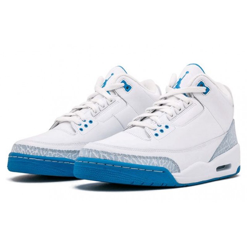 Womens WMNS Air Jordan 3 Retro 'Harbor Blue' White/Harbor Blue-Boarder Blue 315296-142