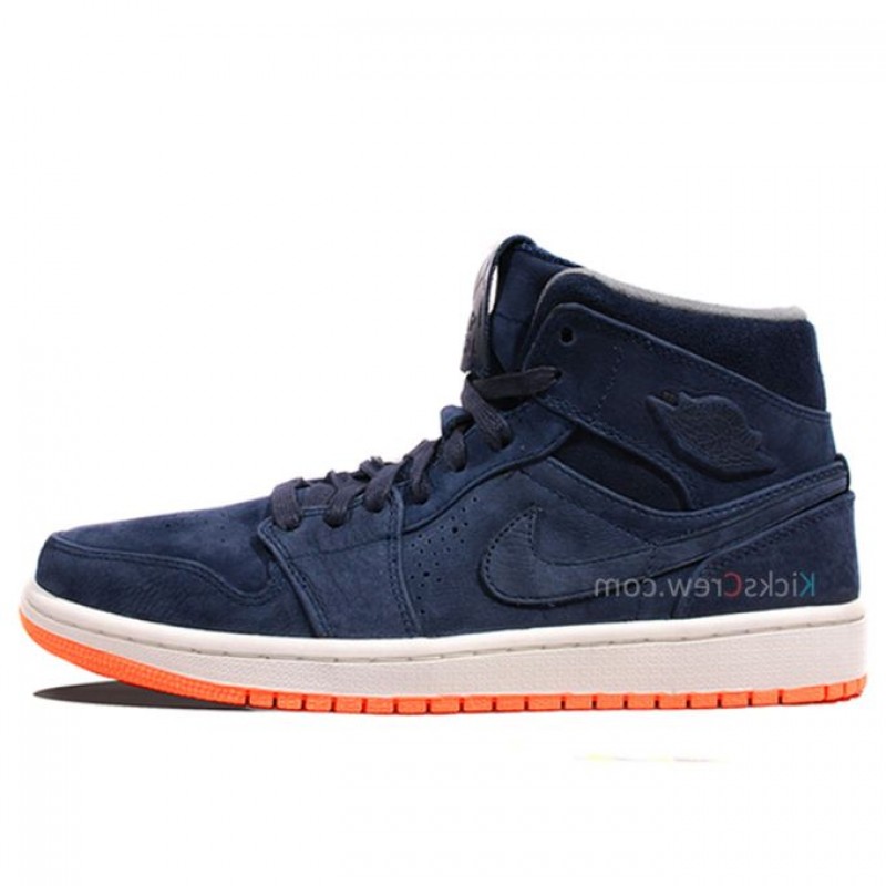 Air Jordan 1 Mid Nouveau Obsidian Atomic Orange 649688-406