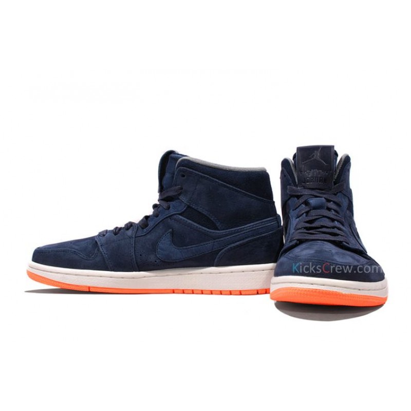 Air Jordan 1 Mid Nouveau Obsidian Atomic Orange 649688-406