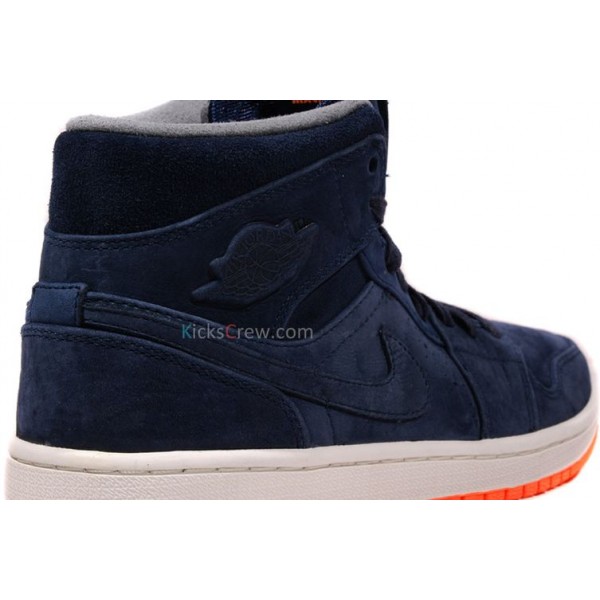 Air Jordan 1 Mid Nouveau Obsidian Atomic Orange 649688-406