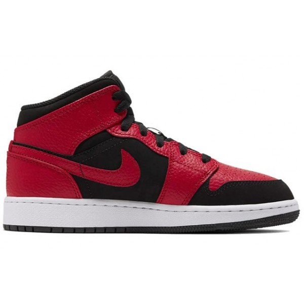 Air Jordan 1 Mid GS Black Gym Red 554725-054