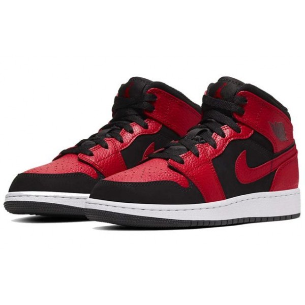 Air Jordan 1 Mid GS Black Gym Red 554725-054