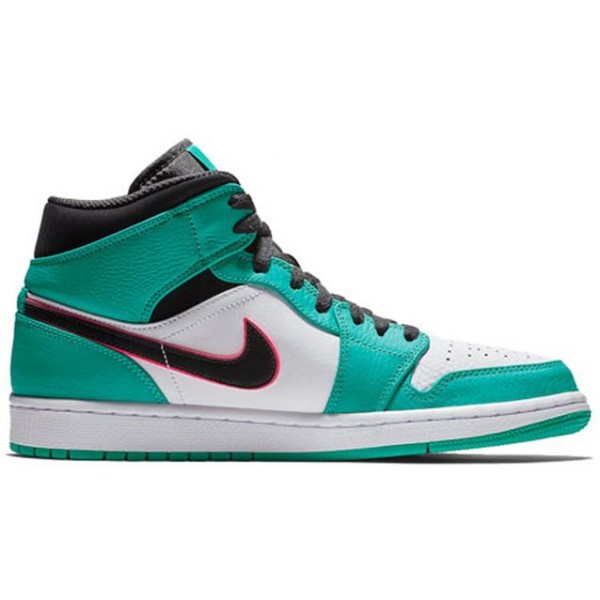 Air Jordan 1 Mid SE 'South Beach' Turbo Green/Black-Hyper Pink-Orange Peel 852542-306