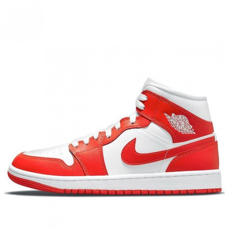 Nike Womens Air Jordan 1 Mid Orange White BQ6472-116