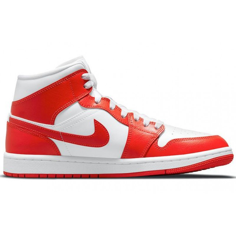 Nike Womens Air Jordan 1 Mid Orange White BQ6472-116