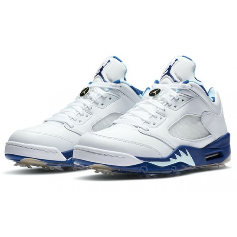 Air Jordan 5 Low Golf NRG 'Wing It' White/Topaz Mist/Celestial Gold/Deep Royal CW4206-100