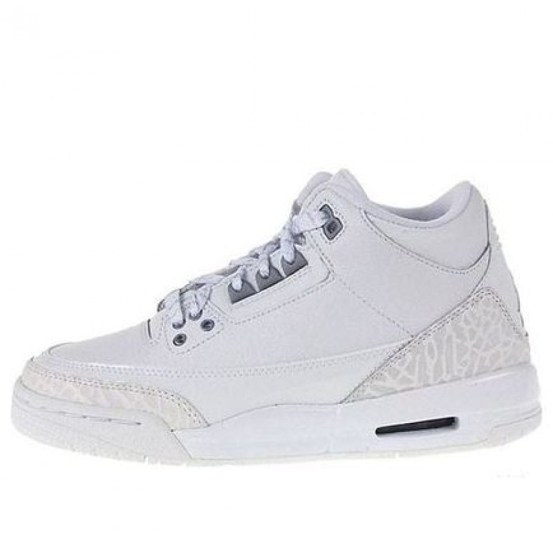 Nike Air Jordan 3 Retro GS 'Pure' White/Metallic Silver 834014-103