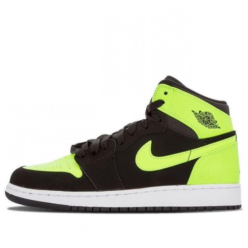 Air Jordan 1 Retro High'Ghost Green' GG Black/Ghost Green-White-Ultraviolet 332148-003