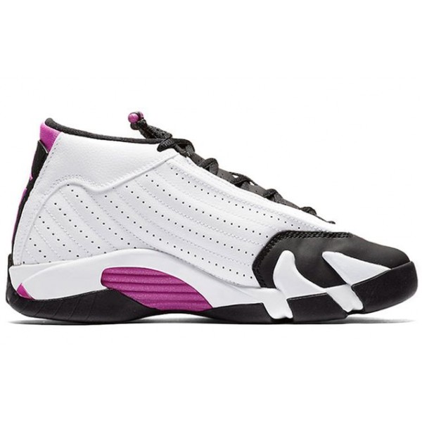 Air Jordan 14 Retro'Fuchsia Blast' GS White/Fuchsia Flash/Black 654969-119