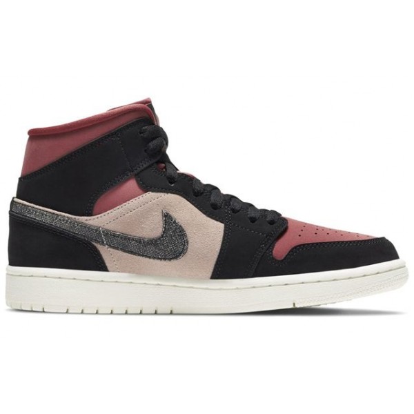 Womens WMNS Air Jordan 1 Mid Burgundy Dusty Pink BQ6472-202