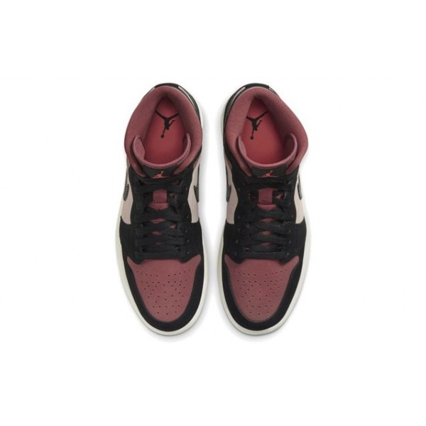 Womens WMNS Air Jordan 1 Mid Burgundy Dusty Pink BQ6472-202