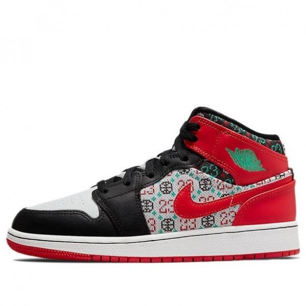 Air Jordan 1 Mid GS Christmas Sweater DM1208-150