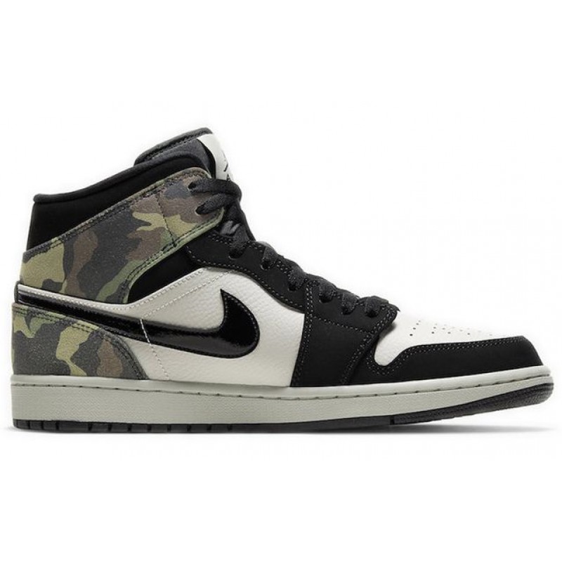 Air Jordan 1 Mid Camo Light Bone/Black CW5490-001