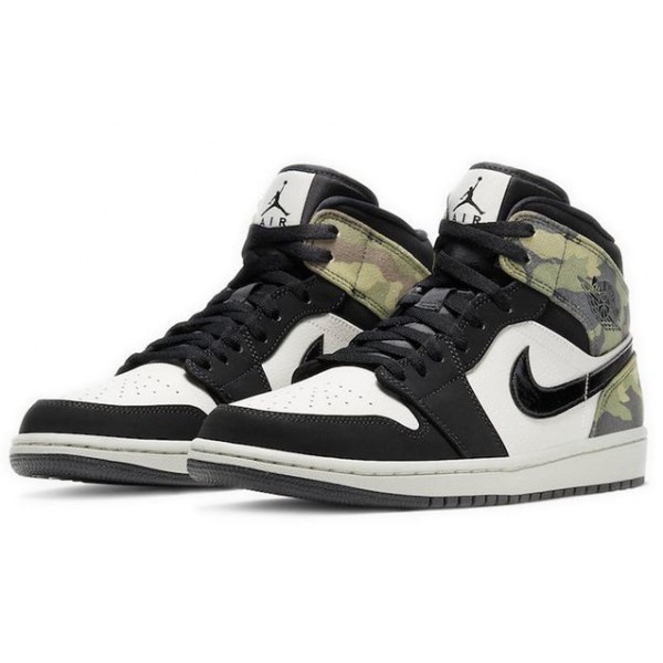 Air Jordan 1 Mid Camo Light Bone/Black CW5490-001