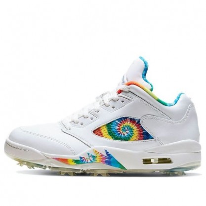 Air Jordan 5 Low Golf 'Peace, Love, and Golf' Summit White/Deep Royal/Indigo Fog/Lemon Venom CW4205-100