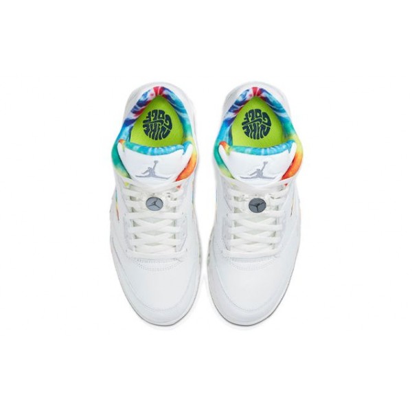 Air Jordan 5 Low Golf 'Peace, Love, and Golf' Summit White/Deep Royal/Indigo Fog/Lemon Venom CW4205-100