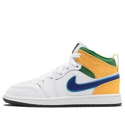 Air Jordan 1 Mid PS 'White Court Purple Teal' White/Total Orange/University Red/Court Purple 640734-128