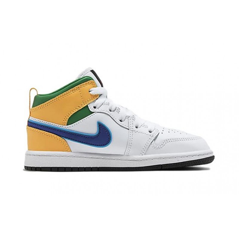 Air Jordan 1 Mid PS 'White Court Purple Teal' White/Total Orange/University Red/Court Purple 640734-128