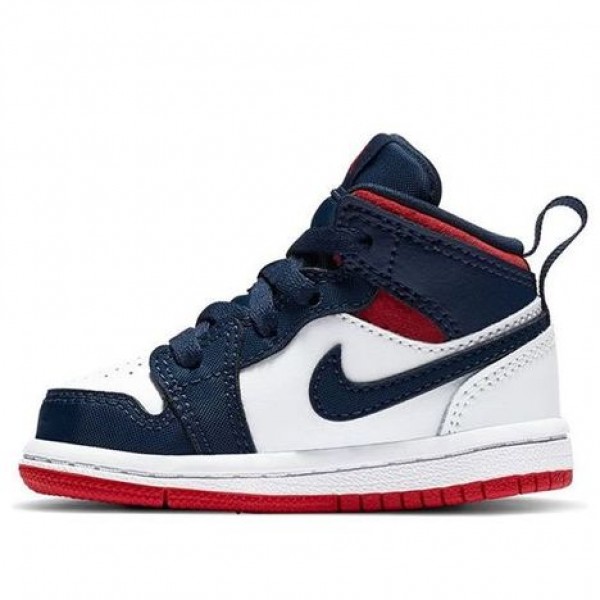 Air Jordan 1 Mid SE TD 'Olympic' White/Midnight Navy/Metallic Gold/University Red BQ6933-104