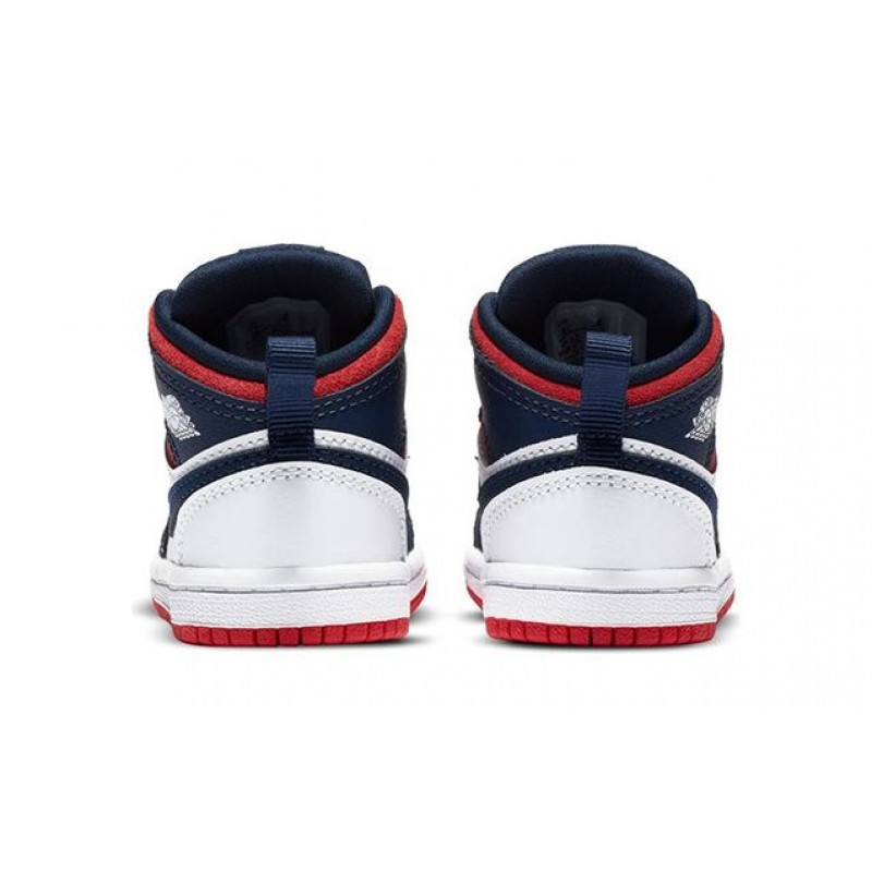 Air Jordan 1 Mid SE TD 'Olympic' White/Midnight Navy/Metallic Gold/University Red BQ6933-104