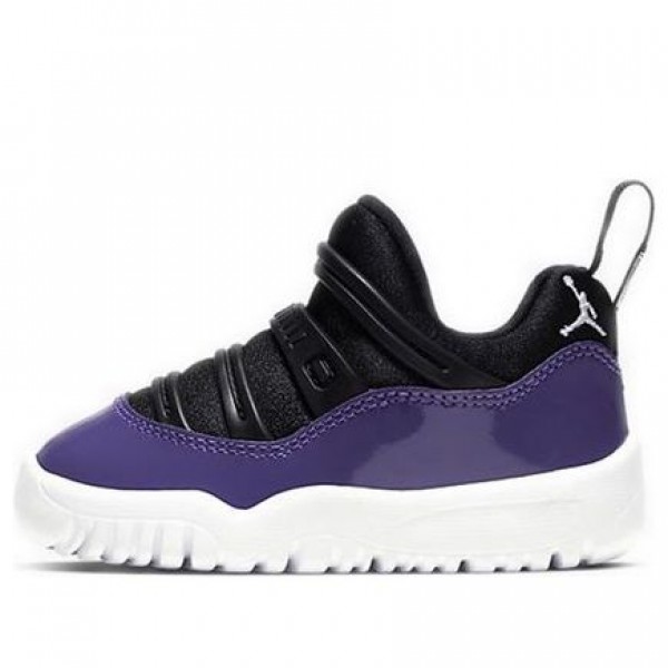 Air Jordan 11 Retro Little Flex TD 'Black Court Purple' Black/White/Court Purple BQ7102-005