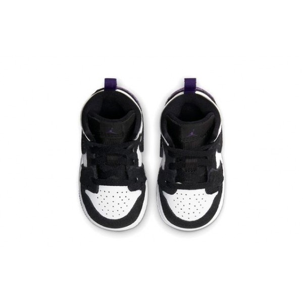 Air Jordan 1 Mid SE TD 'Varsity Purple' White/Black/Light Solar Flare Heather/Varsity Purple BQ6933-105