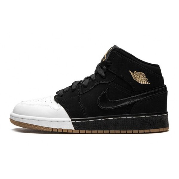 Air Jordan 1 Mid GS Gold and Gum Pack 555112-021