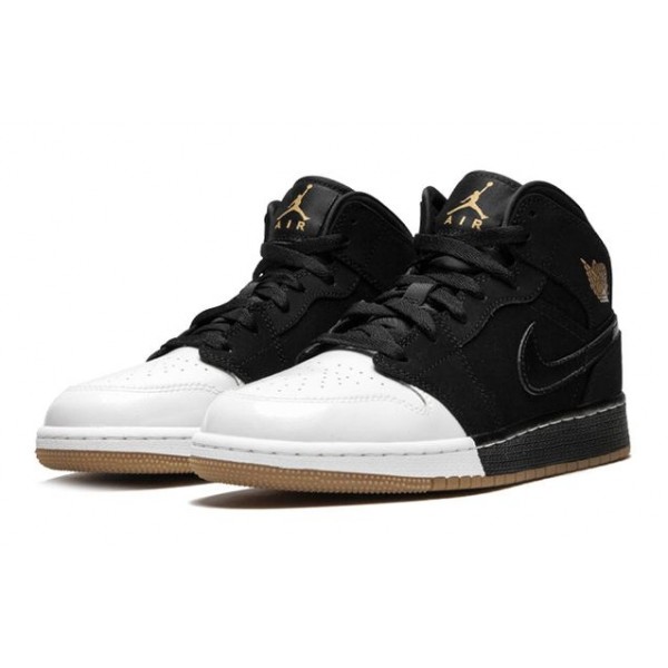 Air Jordan 1 Mid GS Gold and Gum Pack 555112-021