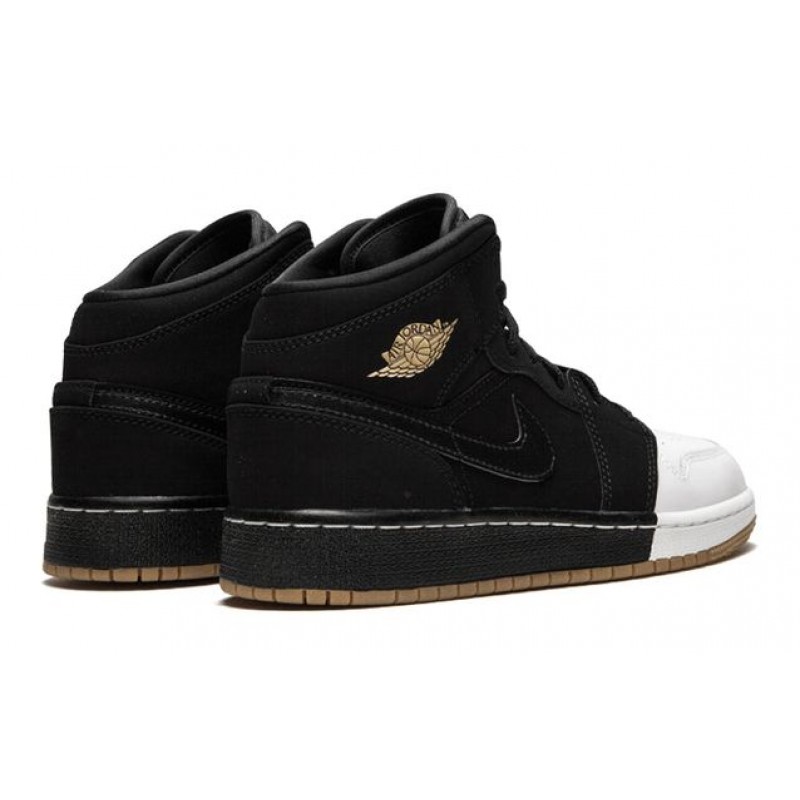 Air Jordan 1 Mid GS Gold and Gum Pack 555112-021