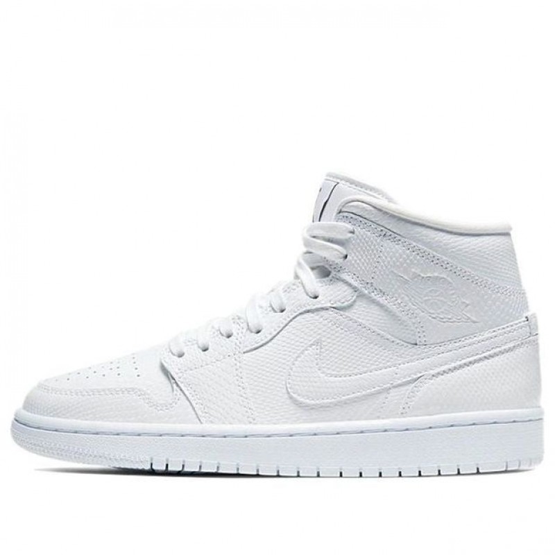 Air Jordan 1 Mid 'White Snakeskin' White Snakeskin (W) BQ6472-110