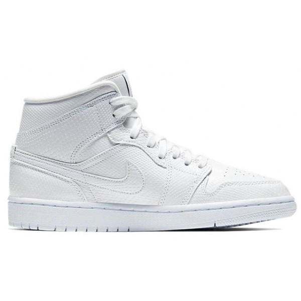 Air Jordan 1 Mid 'White Snakeskin' White Snakeskin (W) BQ6472-110