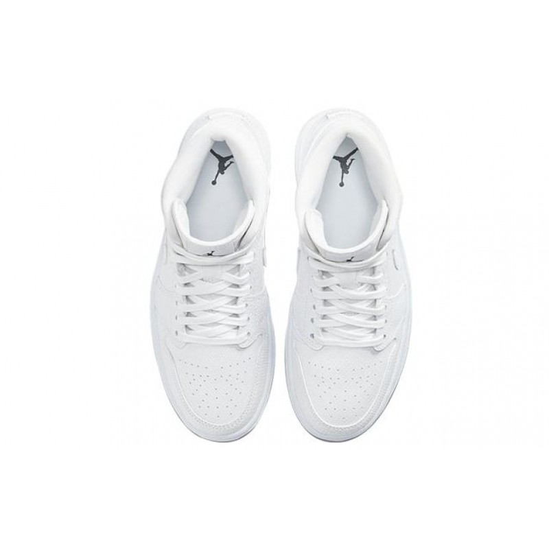 Air Jordan 1 Mid 'White Snakeskin' White Snakeskin (W) BQ6472-110