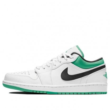 Air Jordan 1 Low White Lucky Green Black 553558-129