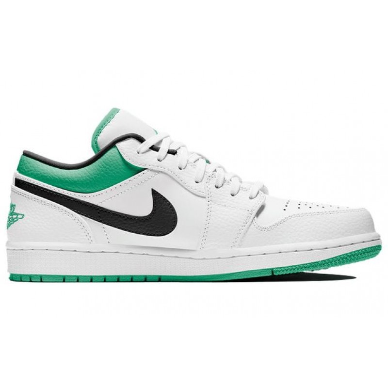 Air Jordan 1 Low White Lucky Green Black 553558-129