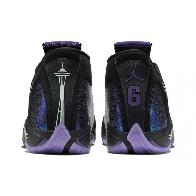 Air Jordan 14 Retro'Doernbecher' 2019 GS Black/Court Purple/Multi-Color/White CV2470-001