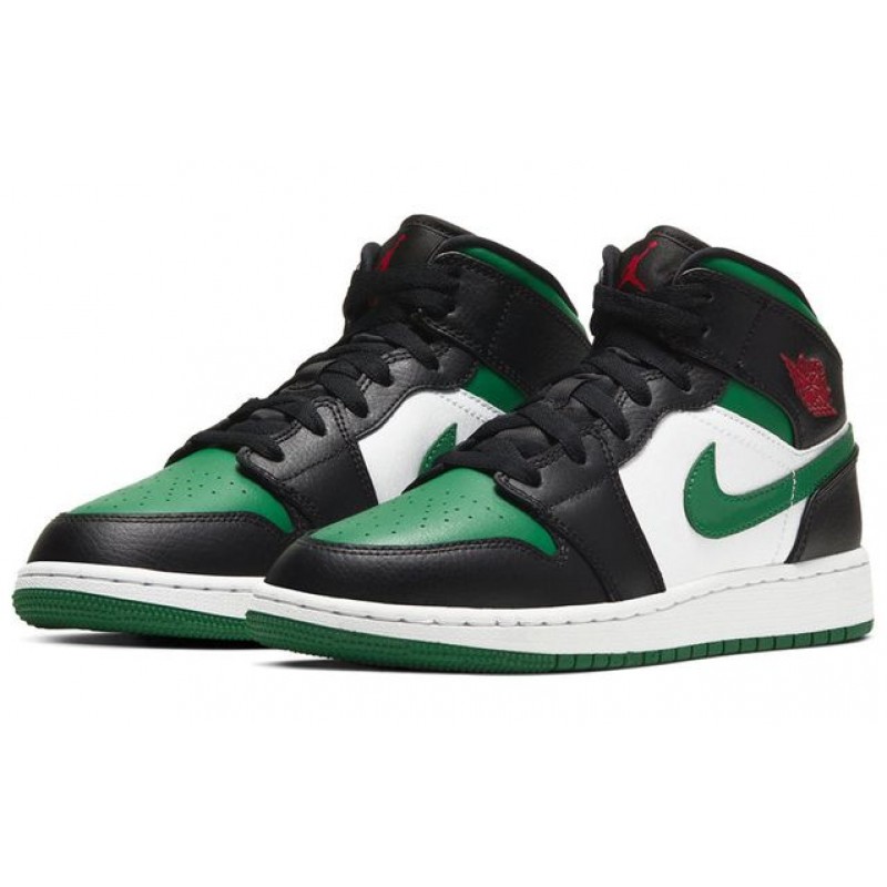 Air Jordan 1 Mid GS Green Toe 554725-067