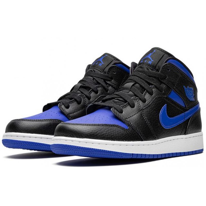 Air Jordan 1 Mid'Black Hyper Royal' GS Black/Hyper Royal/White 554725-068