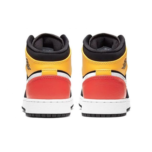 Air Jordan 1 Mid SE'Amarillo Team Orange' GS Black/Amarillo/White/Team Orange BQ6931-087