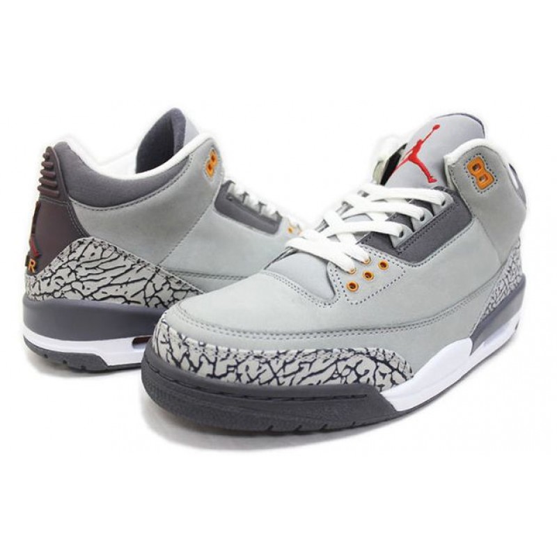 Air Jordan 3 Retro LS 'Cool Grey' 2006 Silver/Sport Red-Light Graphite-Orange Peel 315297-062