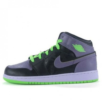 Air Jordan 1 Retro High GS Black Electric Green Purple 307383-021