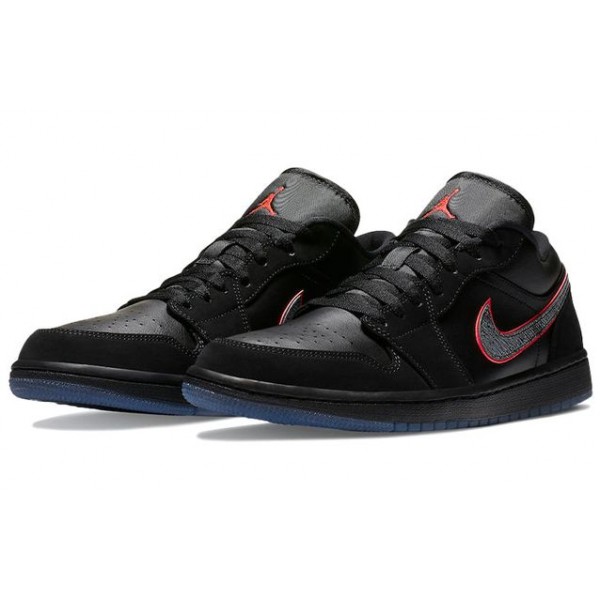 Air Jordan 1 Low 'Red Orbit' Black/Black/Red Orbit CK3022-006