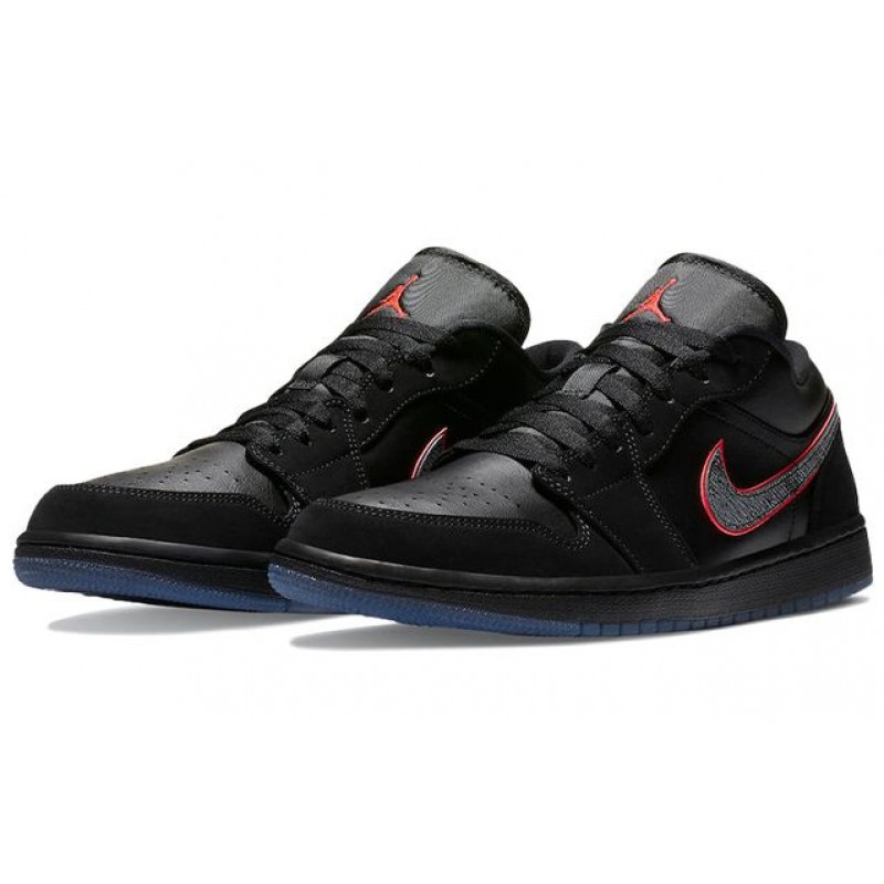 Air Jordan 1 Low 'Red Orbit' Black/Black/Red Orbit CK3022-006