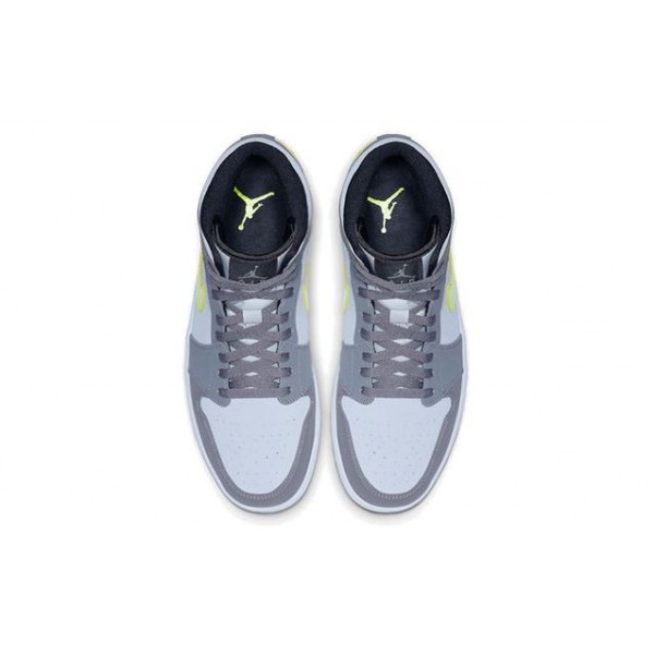 Air Jordan 1 Mid Grey Volt 554724-072