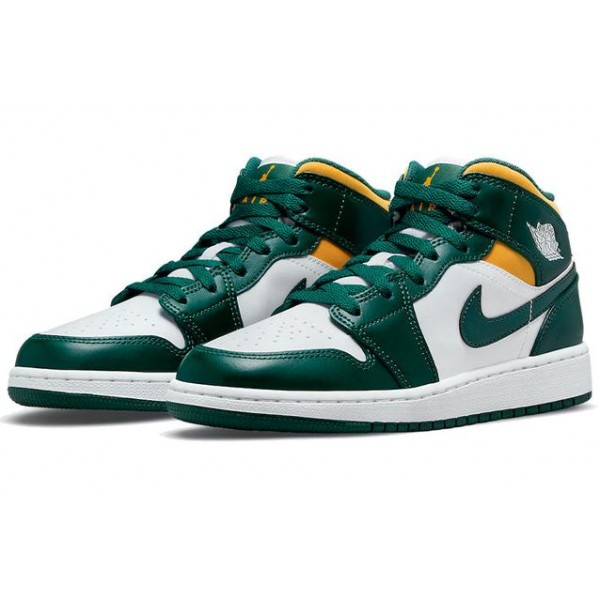 Air Jordan 1 Mid (GS) Green Yellow 554725-371