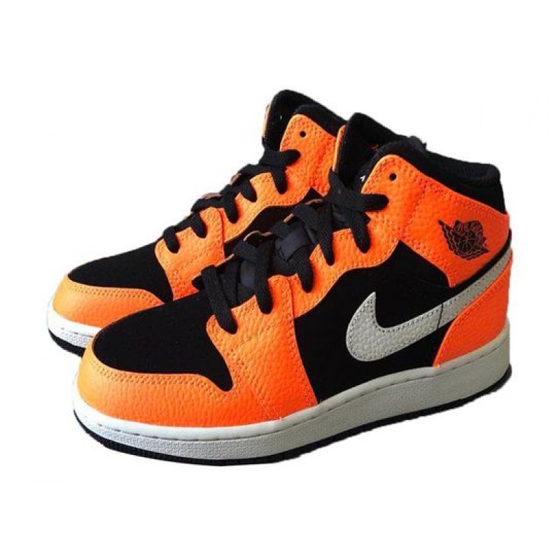 Air Jordan 1 Mid GS Black Vivid Orange 554725-062