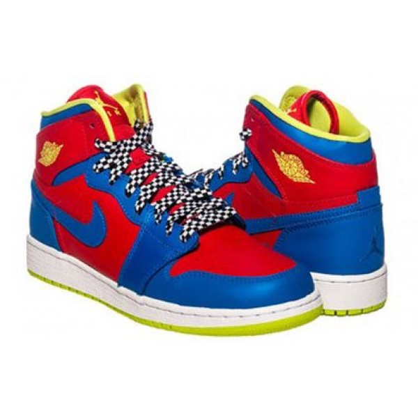 Air Jordan 1 Retro High'Racing Pack' GS challenge red/photo blue-white-cyber 705300-615