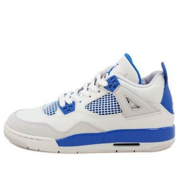 Air Jordan 4 Retro GS White Military Blue Grey 408452-105