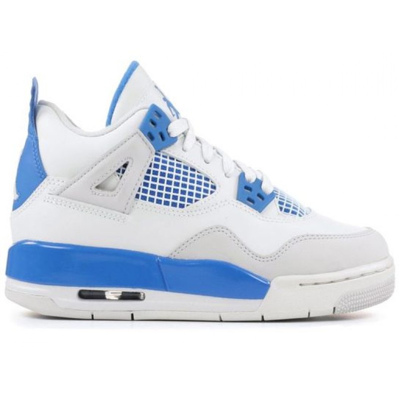 Air Jordan 4 Retro GS White Military Blue Grey 408452-105