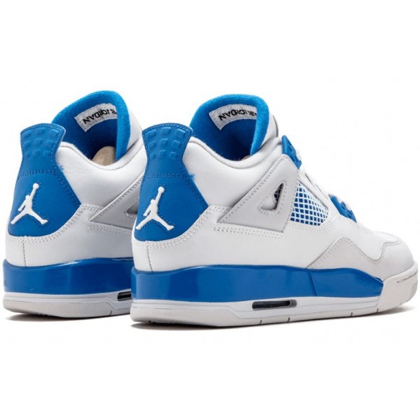 Air Jordan 4 Retro GS White Military Blue Grey 408452-105